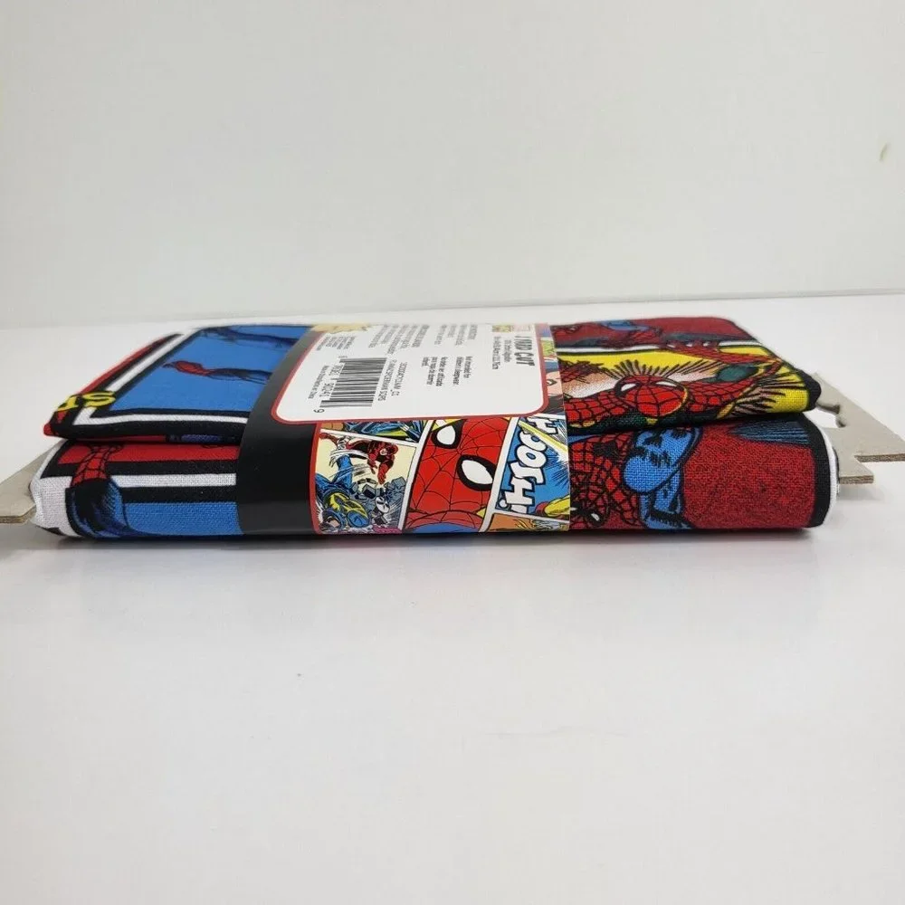 Marvel Comic Book Print Spiderman Cut Fabric 1 Yard 100% Cotton 36" X 44" Heroes - Picture 8 of 14